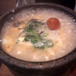 をうみ - 石焼雑炊セット（最後に具材を入れてできあがり）