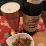 Hokkori Tei Momotarou - ビールとお通し