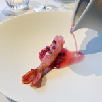 エスキス - 牡丹海老　ビーツ　紫蘇