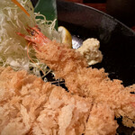 あげづき - 【車海老フライ 530+VAT】 　うんうん！　うまいね！ 　サイマキの味わいを豊かに楽しめるぉ！