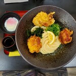 極楽うどん TKU - 鶏天ぶっかけ(大)