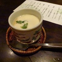 銀座 竹の庵 5丁目本店 - 若鶏卵の茶碗蒸し〜豆乳チーズあんかけ