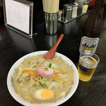 長浜ラーメンとん吉 - ちゃんぽん、ビール♪