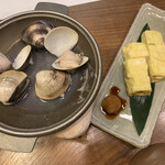 三彩 - 蛤の陶板焼き・出し巻きたまご