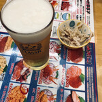 北のどんぶり屋 滝波食堂 - お代わり生ビール(500円税別)