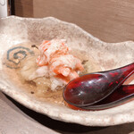 酒とさかな ふじ - 焼き茄子とズワイガニの旨だしジュレ