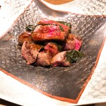 酒とさかな ふじ - 黒毛和牛ランプ肉　和風ステーキ