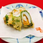 Tempura Kassen Sake Dokoro Heso - いか雲丹の紫蘇巻き