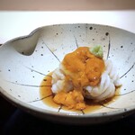 菊鮨 - ＊鱧・雲丹共に美味しく、お醤油ベースの薄味のたれもいい味わい。