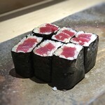 菊鮨 - 追加で「鉄火巻」・・鮪も海苔も上質なので、美味しいと。