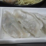 めんいち - 201206 めんいち　つけ麺豚すじ丼セット（水餃子３個）.jpg
