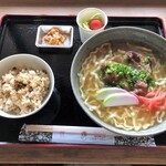 カフェ月星 - 沖縄そばランチ、ごま山椒ご飯セット
