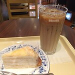 ドトールコーヒーショップ - はちみつレモンミルクレープ＋アイスカフェオレ