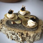 MAISON LAFITE - 葦海老(ヨシエビ)を練って作ったパスタ、ウニとキャビア