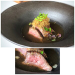 MAISON LAFITE - ＊お肉自体のお味わいもとてもいいのですが、スープをかけることによりサッパリしてより美味しく頂けます。 ＊お肉は火入れもよく噛むとジューシーで美味しい。