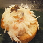 うぶか - 前菜　北海道産毛ガニのメルバトースト　トリュフ