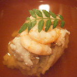 うぶか - 椀物　赤車海老のそば豆腐