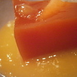 うぶか - 水物　白鳳とフルーツトマトのゼリー寄せ　マンゴーソース