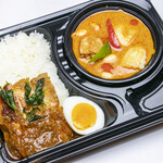 Saiamu Seradon - 【２種盛り弁当】マッサマンカレー+チェンマイガパオ　790円