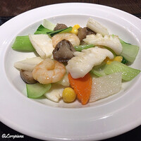 中国料理 豪華 - 海老と烏賊の季節野菜炒め