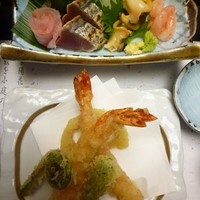くしろ駒形家 - メイン？の刺身・天ぷら アップで