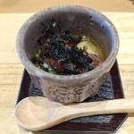 天ぷら たけうち - 天草摘み海苔と蛍烏賊の茶碗蒸し