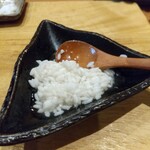 天ぷら たけうち - 日本酒のアテにいつもの塩麹のサービス・・・ありがとうございます♡