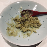 鮨処 有馬 - 肝のソースと酢飯の混ぜ