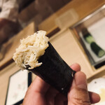 鮨処 有馬 - 蟹と蟹味噌の手巻き