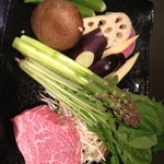 女流鉄板 Takako - 色とりどりの野菜とA５佐賀牛フィレ、鉄板焼になる前！