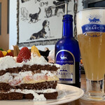 ドルチェ - お誕生日ケーキ（オーダーメイド…というか、おまかせメイド）切れない包丁でスミマセン‍♂️