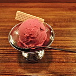 ステーキハウス 武蔵野 - デザート（カシスシャーベット）