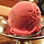 ステーキハウス 武蔵野 - デザート（カシスシャーベット）アップ