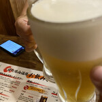 Akebonochou Jou Nai Sakaba - とりあえず生で乾杯です。
      
      生ビールはアサヒスーパードライ　550円
      
      