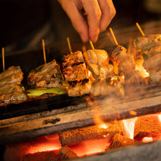 Enjoy our signature charcoal-Yakitori (grilled chicken skewers)!