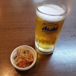 北京食堂 - お通しと生ビール