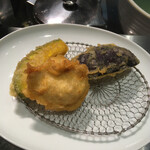 天よし - かぼちゃ、ナス、鷄むね肉。