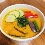 カユ デ ロワ - ③夏野菜カレー粥セット(揚げパン、デザート付き)1000円