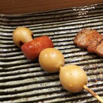 焼き鳥 ばかちん - ウズラの旗指物