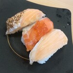 河童壽司 黑磯店 - サーモン三貫盛り198円