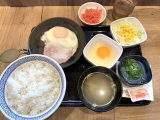 Yoshinoya - ハムエッグ納豆定食（ご飯お代わり自由）