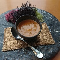 銀座 シェ・トモ - 一皿め 生ウニの茶碗蒸し風