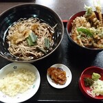 裁ちそば本家六代目 まる家 - 「冷たいかけそば」とミニ天丼セット