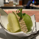 窯焼き割烹 黒泉 - ・岡山県産 晴王、静岡県産 クラウンメロン