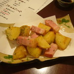 新じゃがと厚切りベーコンの唐揚げ