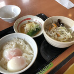 幸楽苑 - 朝定食　半熟おひたし定食(塩野菜スープ)