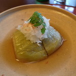 東京 芝 とうふ屋うかい - 合肴：丸茄子海老含め煮