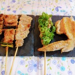 鳥円 - お皿にのらなくて 各種１本勝負ずつのお写真です。
