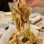 杏苑 - 五目炒麺(五目焼きそば)フルーツ杏仁付き@1,300円(税抜)