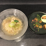 Japanese Soba Noodles 蔦 - ラーメンWalker限定「睡蓮（すいれん）～シャインマスカットの冷製塩Sobaと鰻料理を添えて～」3000円